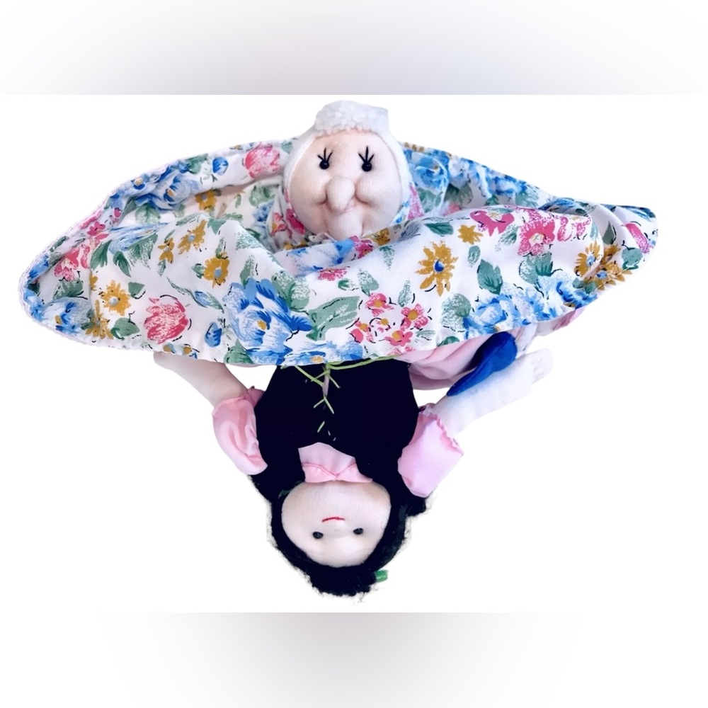 Vintage Handmade Snow White Reverses To Witch Cloth Tops Turvy Storybook Doll